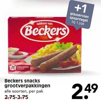 Aanbiedingen Beckers snacks grootverpakkingen - Beckers - Geldig van 21/05/2017 tot 27/05/2017 bij Em-té