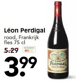 Aanbiedingen Léon perdigal rood, frankrijk - Rode wijnen - Geldig van 21/05/2017 tot 27/05/2017 bij Em-té