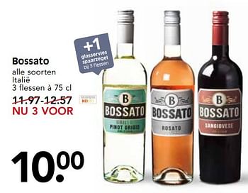 Aanbiedingen Bossato alle soorten italië - Witte wijnen - Geldig van 21/05/2017 tot 27/05/2017 bij Em-té