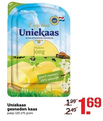 Aanbiedingen Uniekaas gesneden kaas - Uniekaas - Geldig van 22/05/2017 tot 28/05/2017 bij Coop