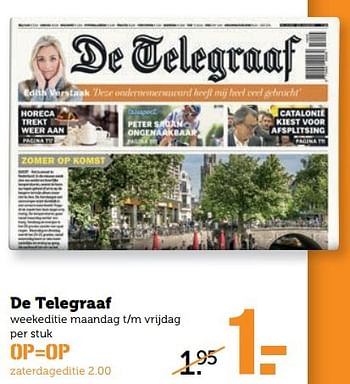 Aanbiedingen De telegraaf - Huismerk - Coop - Geldig van 22/05/2017 tot 28/05/2017 bij Coop
