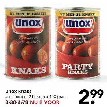 Aanbiedingen Unox knaks - Unox - Geldig van 21/05/2017 tot 27/05/2017 bij Em-té