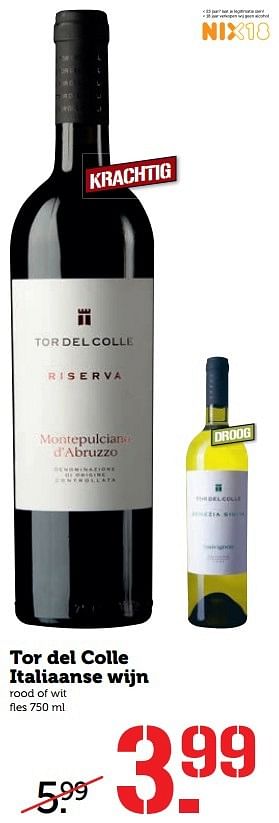 Aanbiedingen Tor del colle italiaanse wijn - Rode wijnen - Geldig van 22/05/2017 tot 28/05/2017 bij Coop