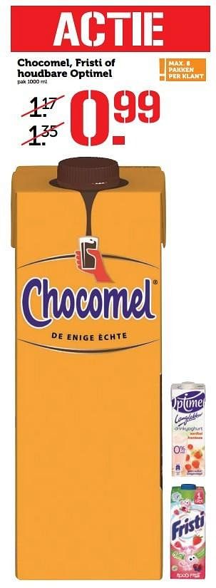Aanbiedingen Chocomel, fristi of houdbare optimel - Chocomel - Geldig van 22/05/2017 tot 28/05/2017 bij Coop