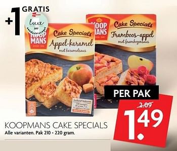 Aanbiedingen Koopmans cake specials - Koopmans - Geldig van 21/05/2017 tot 27/05/2017 bij Deka Markt