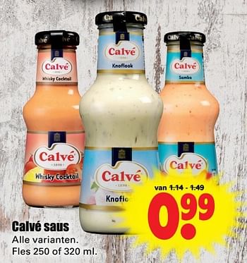 Aanbiedingen Calvé saus - Calve - Geldig van 21/05/2017 tot 27/05/2017 bij Lekker Doen