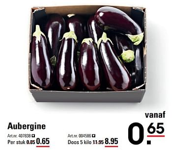 Aanbiedingen Aubergine - Huismerk - Sligro - Geldig van 18/05/2017 tot 29/05/2017 bij Sligro