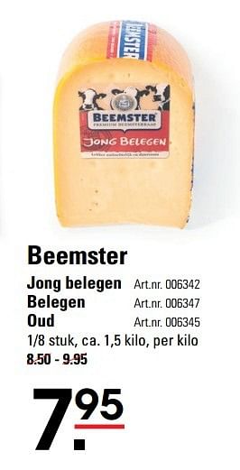 Aanbiedingen Beemster jong belegen - Beemster - Geldig van 18/05/2017 tot 29/05/2017 bij Sligro