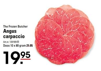 Aanbiedingen Angus carpaccio - The Frozen Butcher - Geldig van 18/05/2017 tot 29/05/2017 bij Sligro