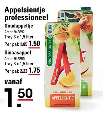 Aanbiedingen Appelsientje professioneel goudappeltje - Appelsientje - Geldig van 18/05/2017 tot 29/05/2017 bij Sligro