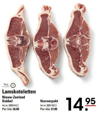 Aanbiedingen Lamskoteletten nieuw-zeeland dubbel - Kaldenberg - Geldig van 18/05/2017 tot 29/05/2017 bij Sligro