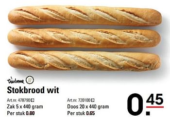 Aanbiedingen Stokbrood wit - TRESBONNE - Geldig van 18/05/2017 tot 29/05/2017 bij Sligro