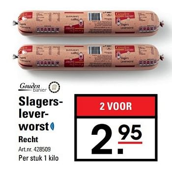 Aanbiedingen Slagersleverworst recht - Gouden Banier - Geldig van 18/05/2017 tot 29/05/2017 bij Sligro