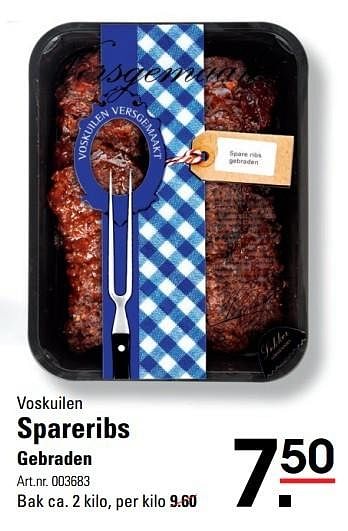 Aanbiedingen Spareribs gebraden - Voskuilen - Geldig van 18/05/2017 tot 29/05/2017 bij Sligro