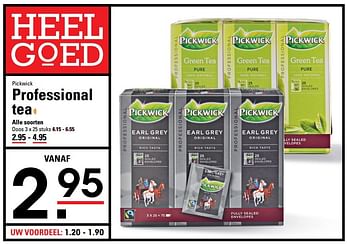 Aanbiedingen Professional tea - Pickwick - Geldig van 18/05/2017 tot 29/05/2017 bij Sligro