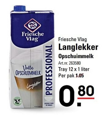 Aanbiedingen Langlekker opschuimmelk - Friesche Vlag - Geldig van 18/05/2017 tot 29/05/2017 bij Sligro