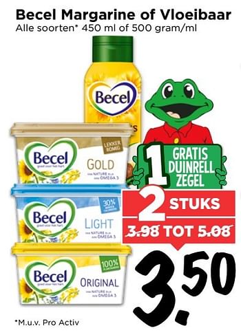 Aanbiedingen Becel margarine of vloeibaar - Becel - Geldig van 21/05/2017 tot 27/05/2017 bij Vomar