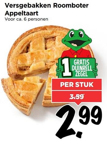 Aanbiedingen Versgebakken roomboter appeltaart - Huismerk Vomar - Geldig van 21/05/2017 tot 27/05/2017 bij Vomar