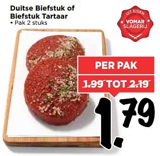 Aanbiedingen Duitse biefstuk of biefstuk tartaar - Weide Velden - Geldig van 21/05/2017 tot 27/05/2017 bij Vomar