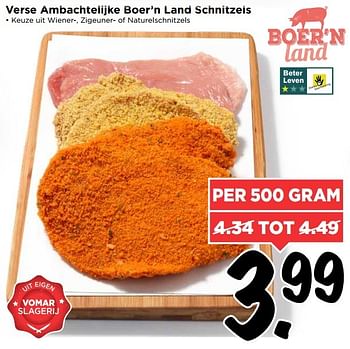 Aanbiedingen Verse ambachtelijke boer`n land schnitzels - Boer'n Land - Geldig van 21/05/2017 tot 27/05/2017 bij Vomar