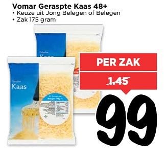 Aanbiedingen Vomar geraspte kaas 48+ - Huismerk Vomar - Geldig van 21/05/2017 tot 27/05/2017 bij Vomar