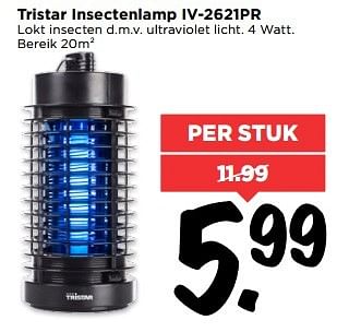 Aanbiedingen Tristar insectenlamp iv-2621pr - Tristar - Geldig van 21/05/2017 tot 27/05/2017 bij Vomar