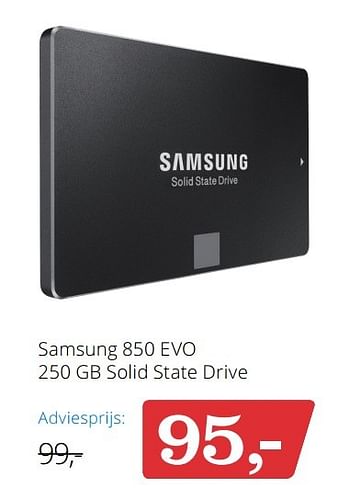Aanbiedingen Samsung 850 evo 250 gb solid state drive - Samsung - Geldig van 22/05/2017 tot 31/05/2017 bij Bol