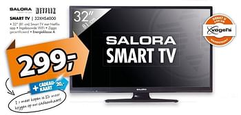 Aanbiedingen Salora smart tv 32xhs4000 - Salora - Geldig van 21/05/2017 tot 28/05/2017 bij Expert