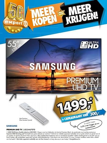 Aanbiedingen Samsung premium uhd tv ue55mu7070 - Samsung - Geldig van 21/05/2017 tot 28/05/2017 bij Expert