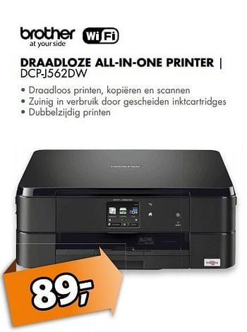 Aanbiedingen Brother draadloze all-in-one printer dcp-j562dw - Brother - Geldig van 21/05/2017 tot 28/05/2017 bij Expert