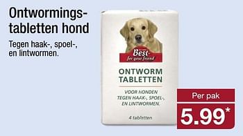 Aanbiedingen Ontwormings-tabletten hond - Best for Your Friend - Geldig van 22/05/2017 tot 28/05/2017 bij Aldi