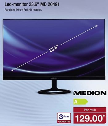 Aanbiedingen Medion led-monitor 23.6 - Medion - Geldig van 22/05/2017 tot 28/05/2017 bij Aldi