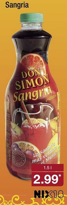 Aanbiedingen Sangria - Don Simon - Geldig van 22/05/2017 tot 28/05/2017 bij Aldi
