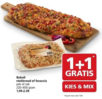 Aanbiedingen Boboli stokbrood of focaccia pak of zak - Boboli - Geldig van 22/05/2017 tot 28/05/2017 bij Jan Linders