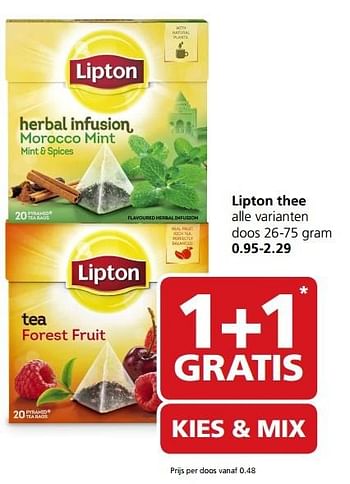 Aanbiedingen Lipton thee - Lipton - Geldig van 22/05/2017 tot 28/05/2017 bij Jan Linders