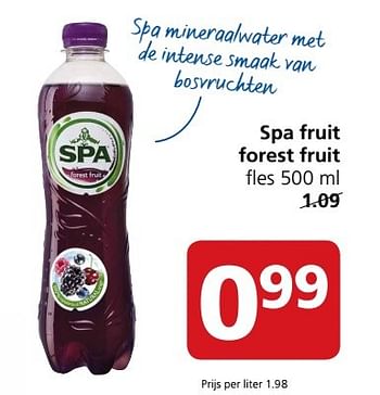 Aanbiedingen Spa fruit forest fruit - Spa - Geldig van 22/05/2017 tot 28/05/2017 bij Jan Linders