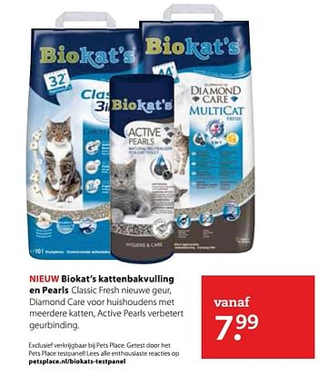 Aanbiedingen Biokat`s kattenbakvulling en pearls - Bio kat`s - Geldig van 15/05/2017 tot 28/05/2017 bij Pets Place