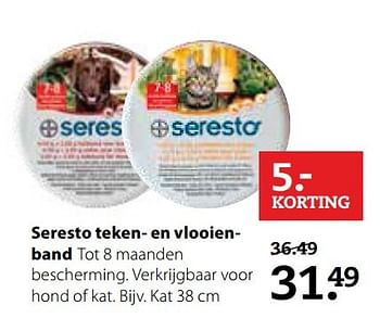 Aanbiedingen Seresto teken- en vlooienband tot 8 maanden - Seresto - Geldig van 15/05/2017 tot 28/05/2017 bij Pets Place