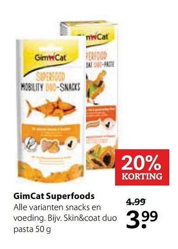 Aanbiedingen Gimcat superfoods - Gim Cat - Geldig van 15/05/2017 tot 28/05/2017 bij Pets Place