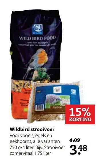 Aanbiedingen Wildbird strooivoer - Wildbird - Geldig van 15/05/2017 tot 28/05/2017 bij Pets Place