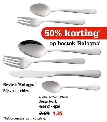 Aanbiedingen Bestek `bologna` dessertvork, -mes of -lepel - Huismerk - Marskramer - Geldig van 18/05/2017 tot 31/05/2017 bij Marskramer