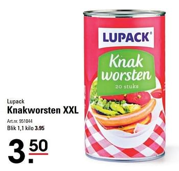 Aanbiedingen Knakworsten xxl - Lupack - Geldig van 18/05/2017 tot 29/05/2017 bij Sligro