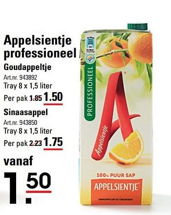 Aanbiedingen Appelsientje professioneel goudappeltje - Appelsientje - Geldig van 18/05/2017 tot 29/05/2017 bij Sligro