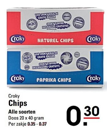 Aanbiedingen Chips - Croky - Geldig van 18/05/2017 tot 29/05/2017 bij Sligro