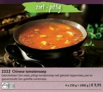 Aanbiedingen Chinese tomatensoep - Huismerk - Bofrost - Geldig van 01/03/2017 tot 31/08/2017 bij Bofrost