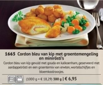 Aanbiedingen Cordon bleu van kip met groentemengeling en minirosti`s - Huismerk - Bofrost - Geldig van 01/03/2017 tot 31/08/2017 bij Bofrost