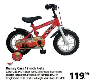 Aanbiedingen Disney cars 12 inch fiets - Cars - Geldig van 03/04/2017 tot 25/06/2017 bij Intertoys