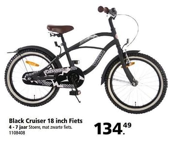 Aanbiedingen Black cruiser 18 inch fiets - Black Cruiser - Geldig van 03/04/2017 tot 25/06/2017 bij Intertoys