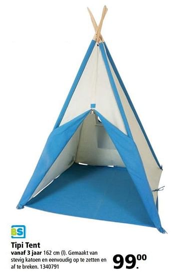 Aanbiedingen Tipi tent - Huismerk - Intertoys - Geldig van 03/04/2017 tot 25/06/2017 bij Intertoys