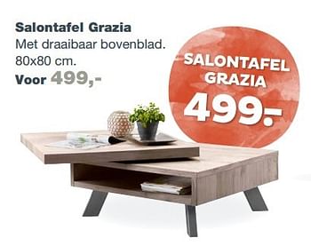 Aanbiedingen Salontafel grazia met draaibaar bovenblad - Huismerk - INhouse - Geldig van 15/05/2017 tot 18/06/2017 bij INhouse